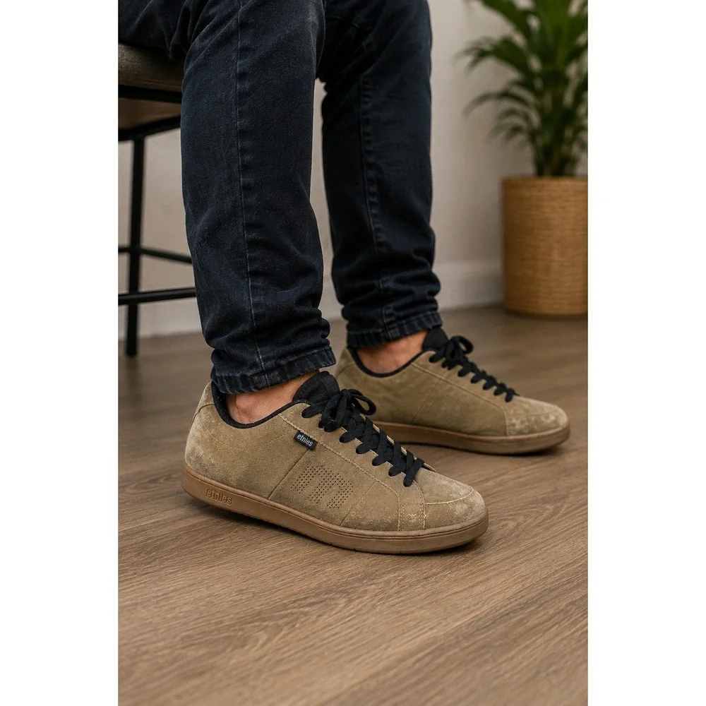 Etnies Men's Kingpin Brown Suede Low Top Skate Shoes Size 14